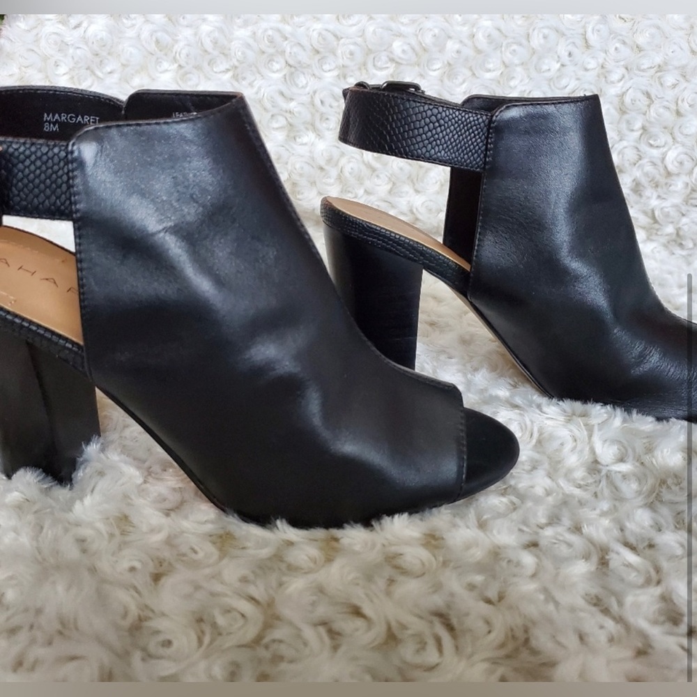 Tahari Black Peep Toe Bootie NWT
